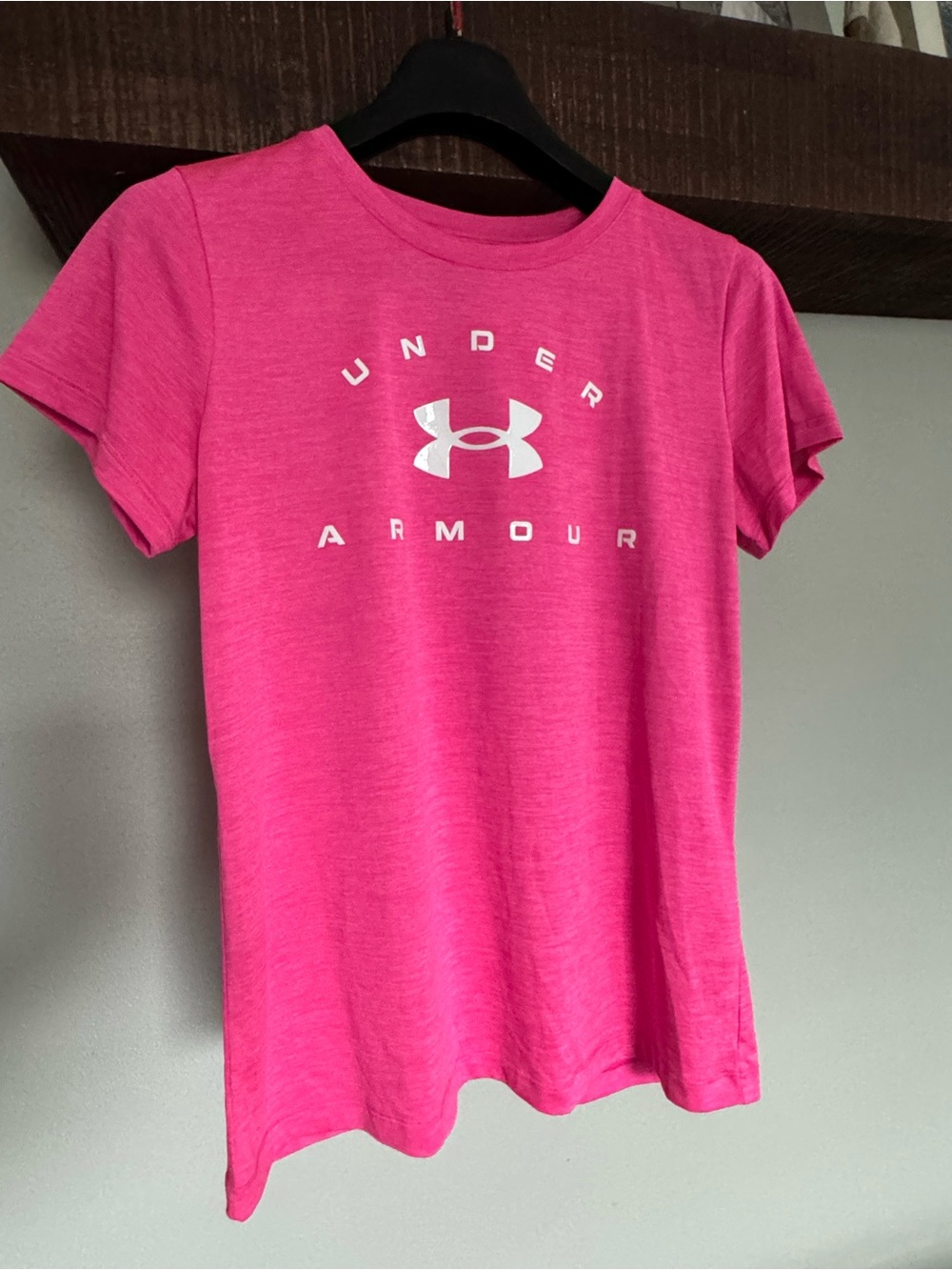 Under Armour Hot Pink Short Sleeve Tee with White Logo